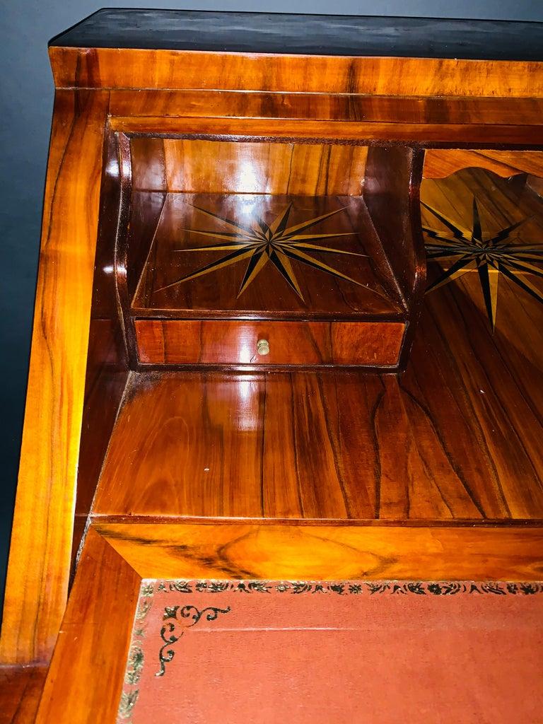 20th Century antique Biedermeier Style Slope-Flap Secretaire mahogany veneer For Sale 10