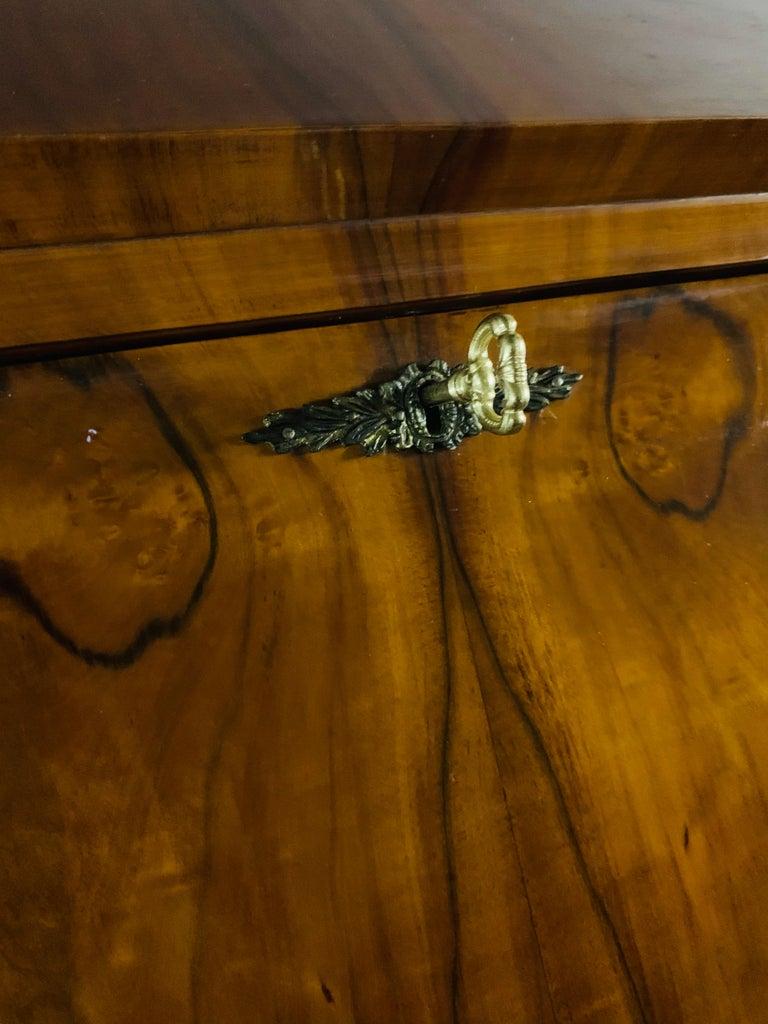 20th Century antique Biedermeier Style Slope-Flap Secretaire mahogany veneer For Sale 2