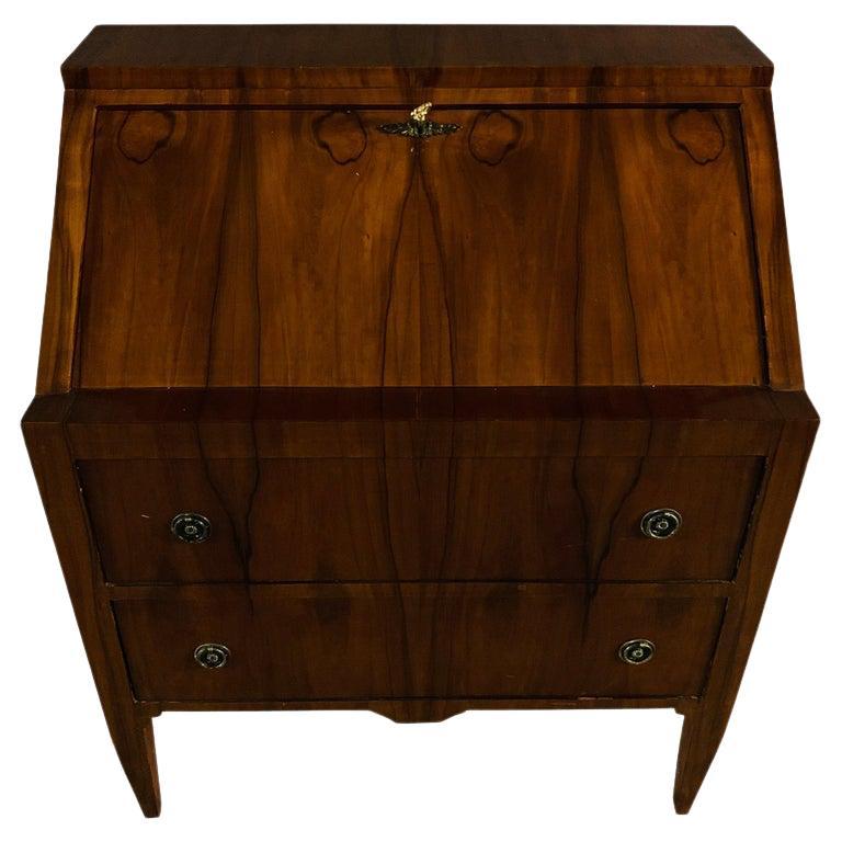 20th Century antique Biedermeier Style Slope-Flap Secretaire mahogany veneer For Sale
