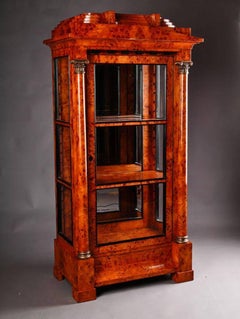 20th Century Biedermeier Style Three Sided Glass Vitrine