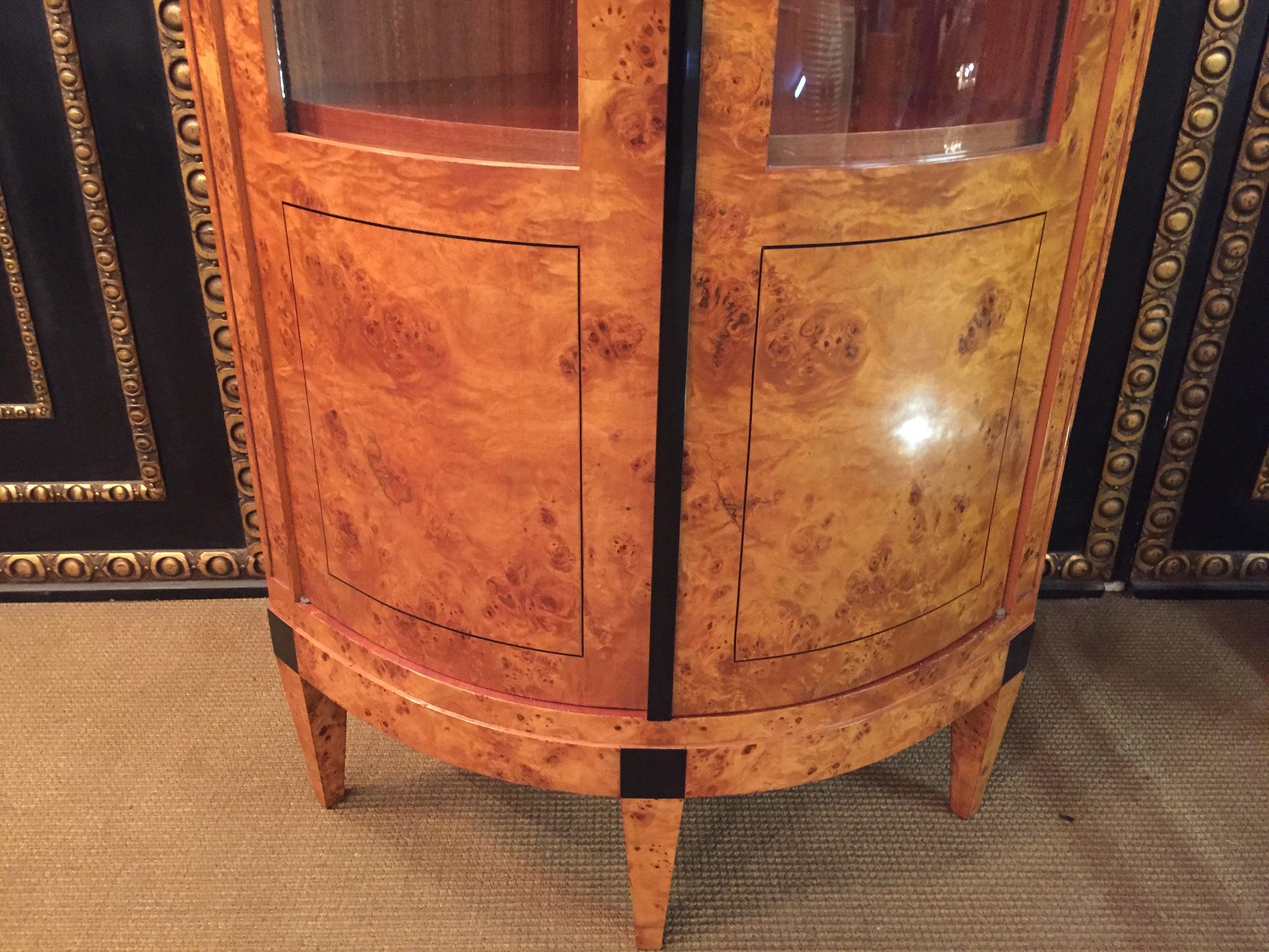 20th Century Biedermeier Style Vitrine with Bird's-Eye Maple Veneer 1