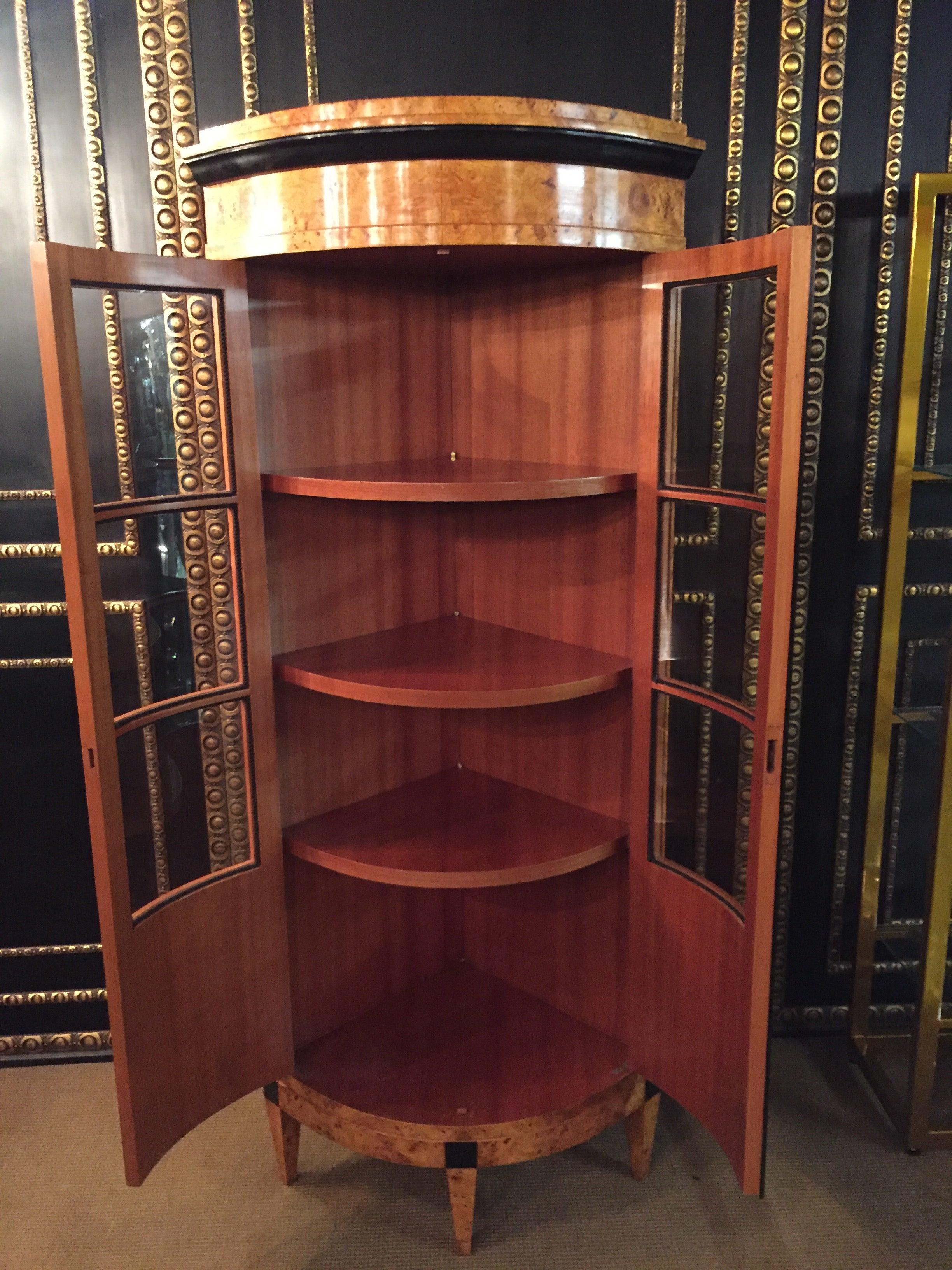 20th Century Biedermeier Style Vitrine with Bird's-Eye Maple Veneer 2