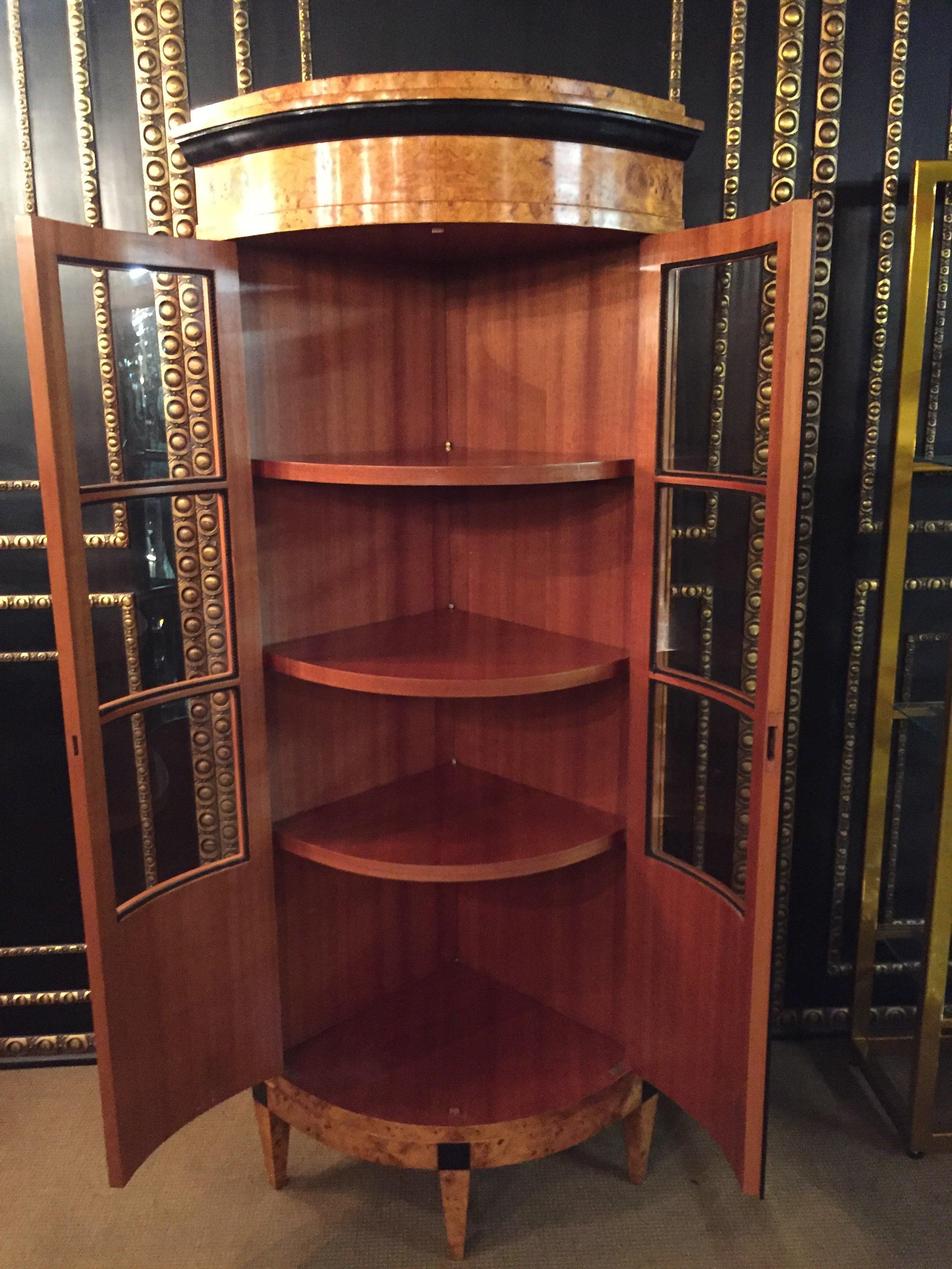 20th Century Biedermeier Style Vitrine with Bird's-Eye Maple Veneer 3