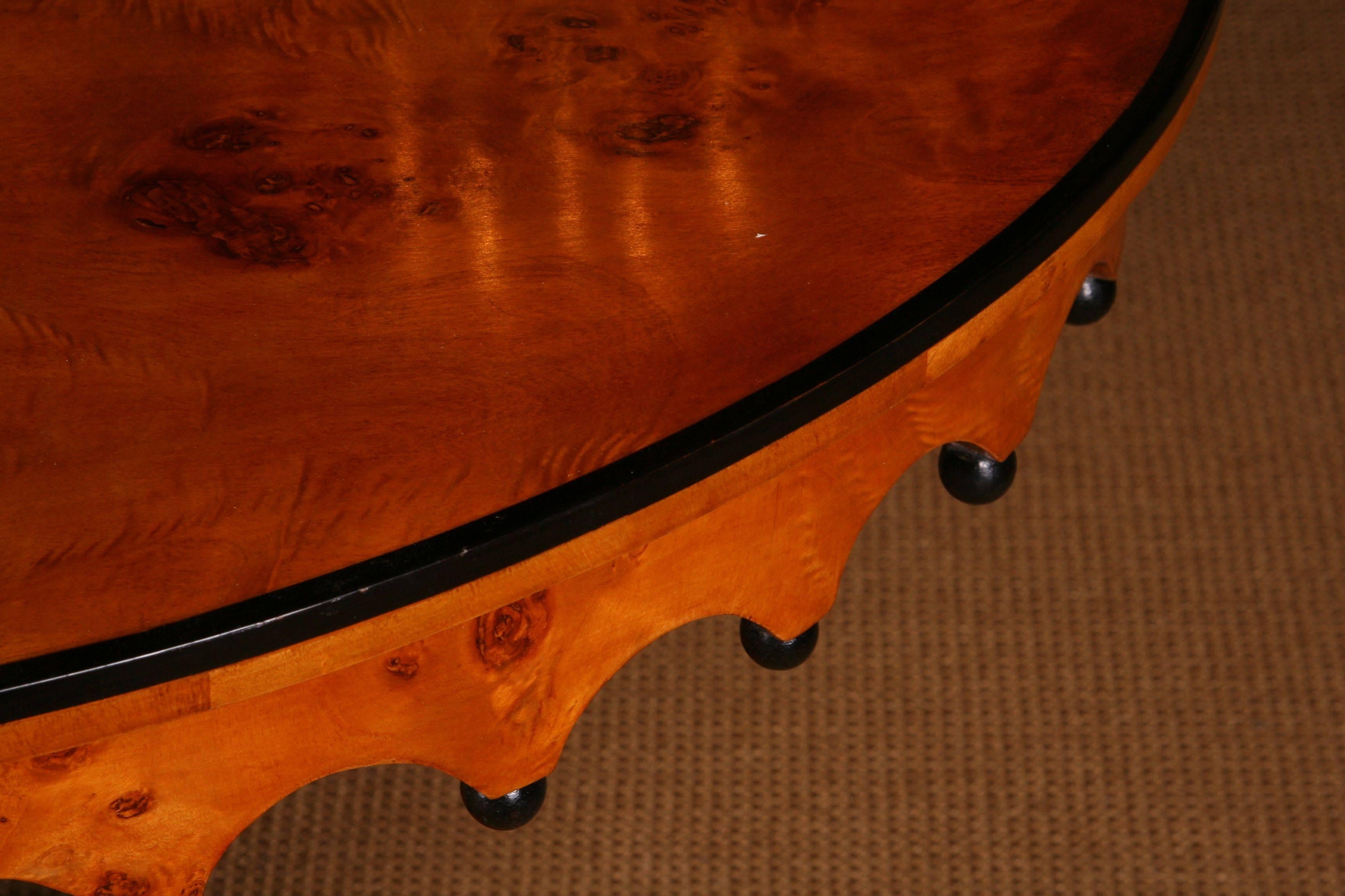 Veneer 20th Century Biedermeier Style Wood Oval Table For Sale