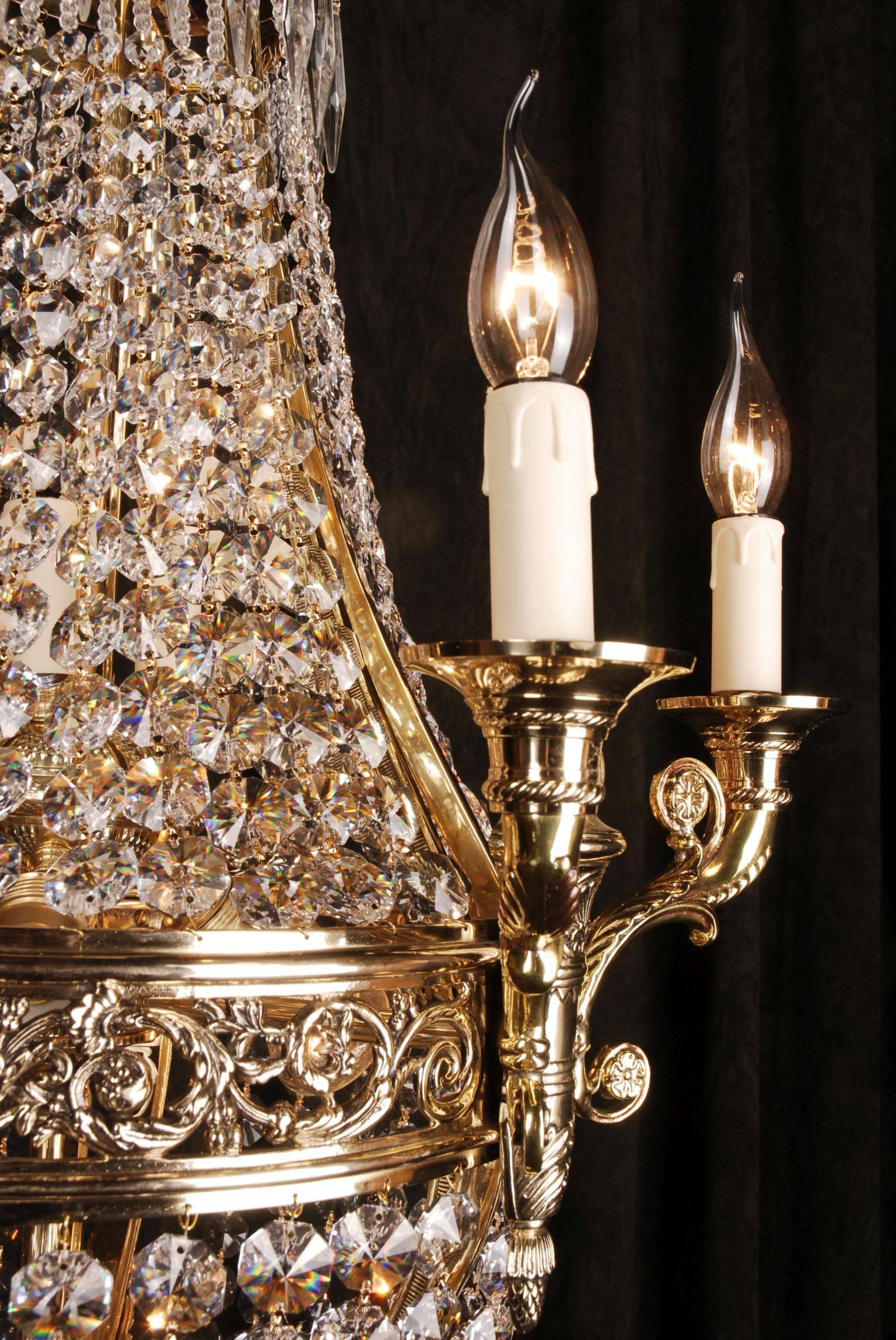 20ième siècle Lustre panier Biedermeier du XXe siècle de style classique en vente