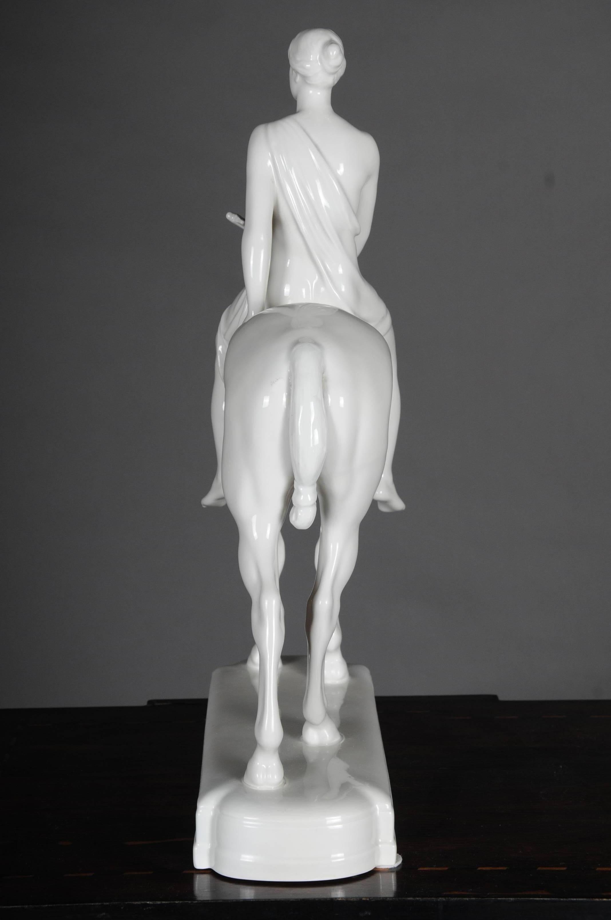 20th Century Big KPM Berlin Sculpture Figure Amazoness on Horse 6