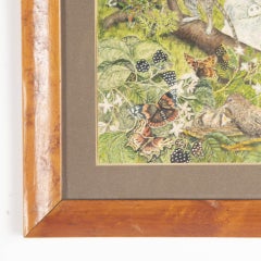 20th Century Birds and Animals in Maple Frame