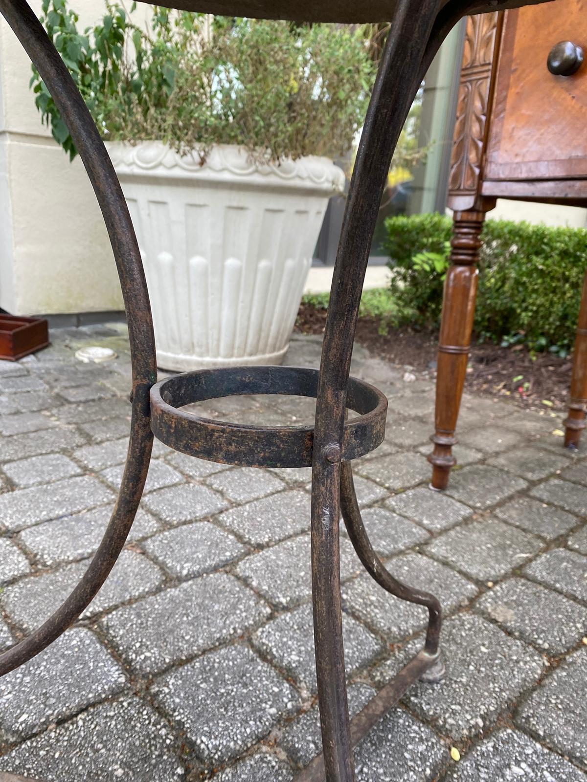 20th Century Bistro Table with Stone Top For Sale 7