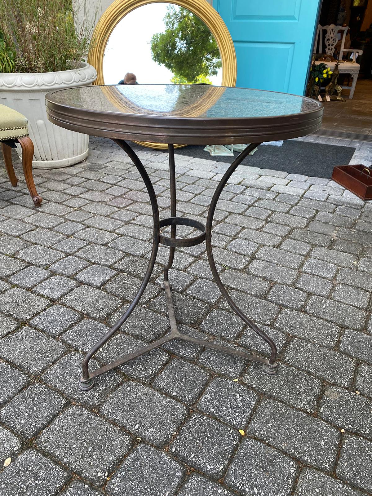 20th Century Bistro Table with Stone Top For Sale 1