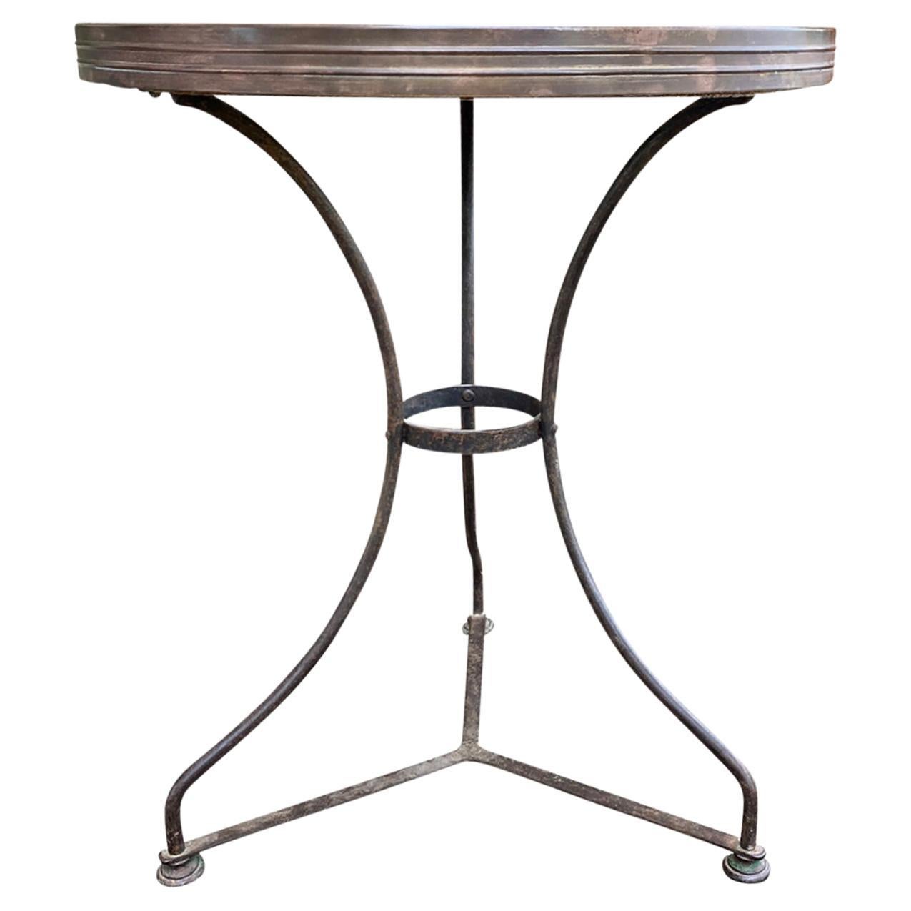 20th Century Bistro Table with Stone Top For Sale