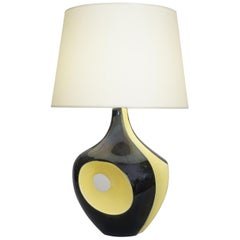 20th Century Black and Yellow Ceramic Table Lamps
