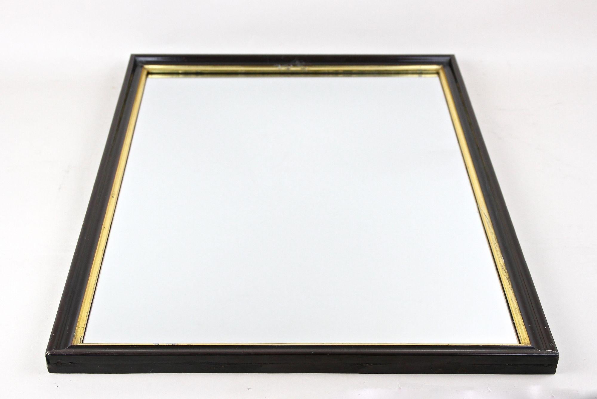 20e siècle Miroir Art Deco noir avec barreaux dorés, laqué, Autriche vers 1920 en vente 5