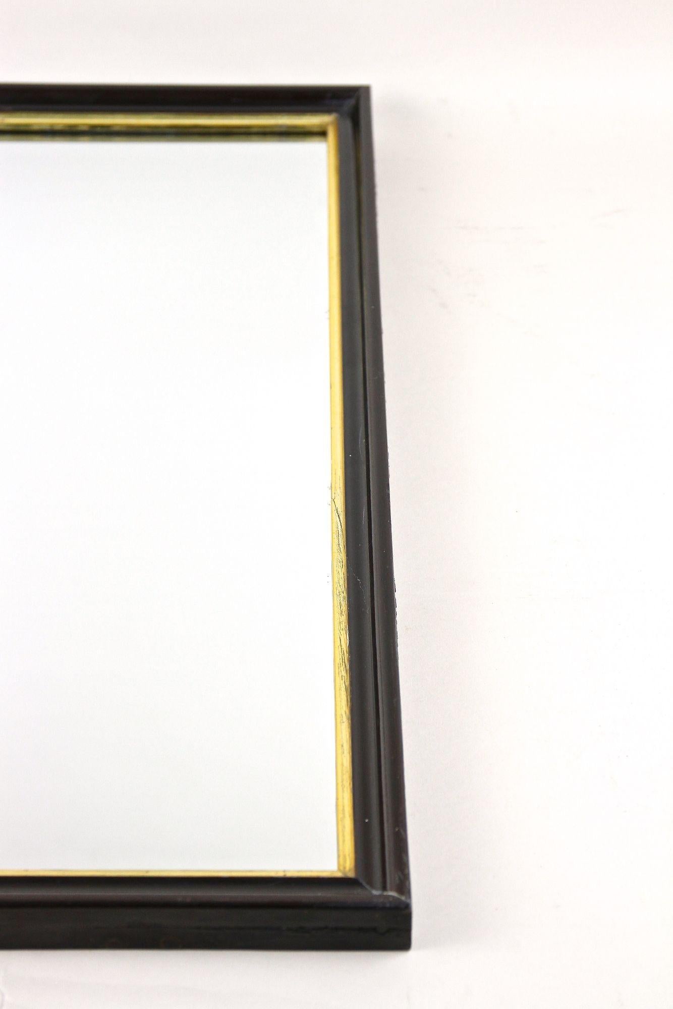 20e siècle Miroir Art Deco noir avec barreaux dorés, laqué, Autriche vers 1920 en vente 6
