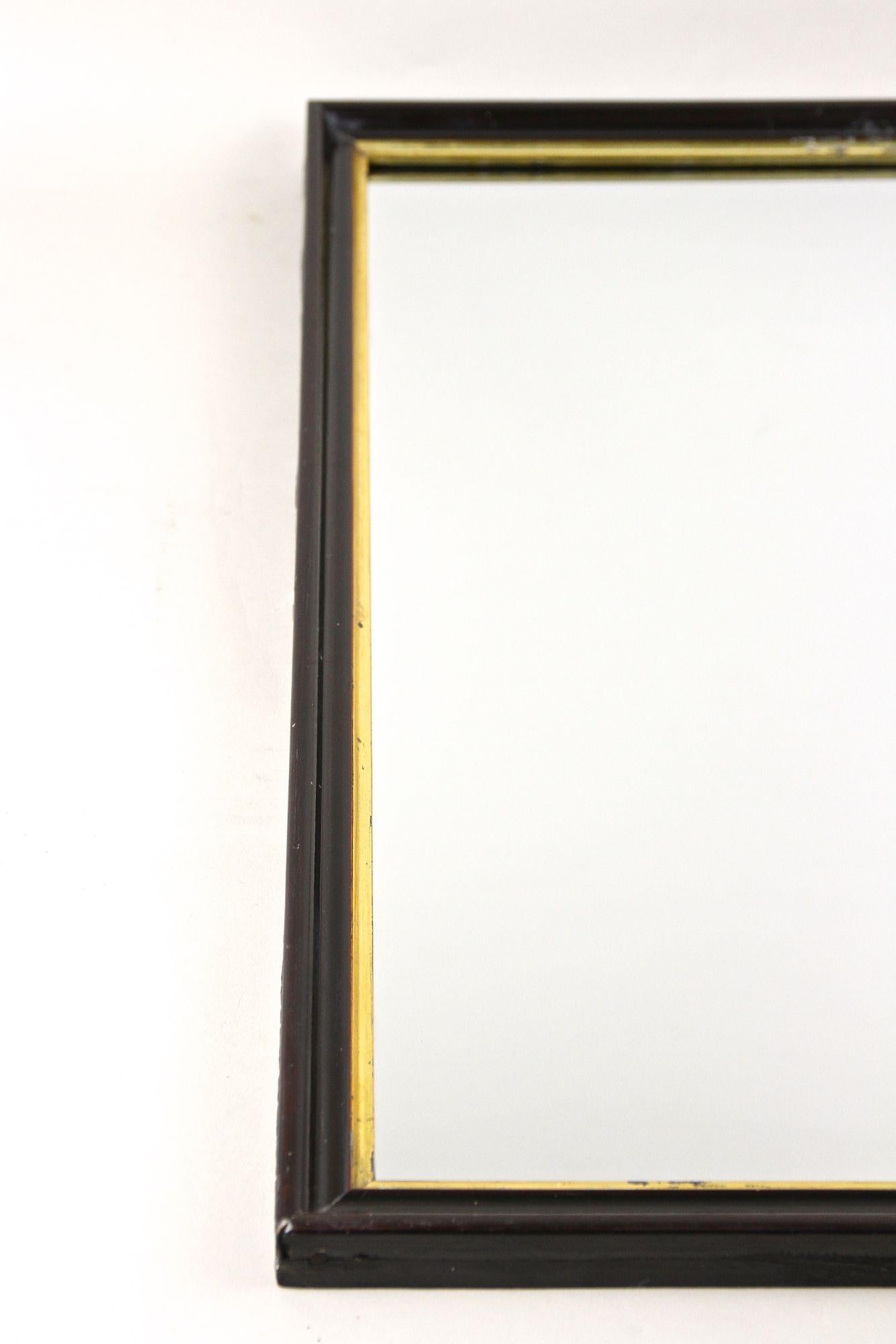 20e siècle Miroir Art Deco noir avec barreaux dorés, laqué, Autriche vers 1920 en vente 7