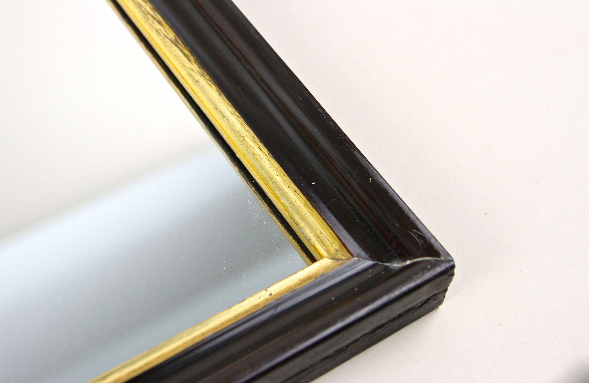 20e siècle Miroir Art Deco noir avec barreaux dorés, laqué, Autriche vers 1920 en vente 8