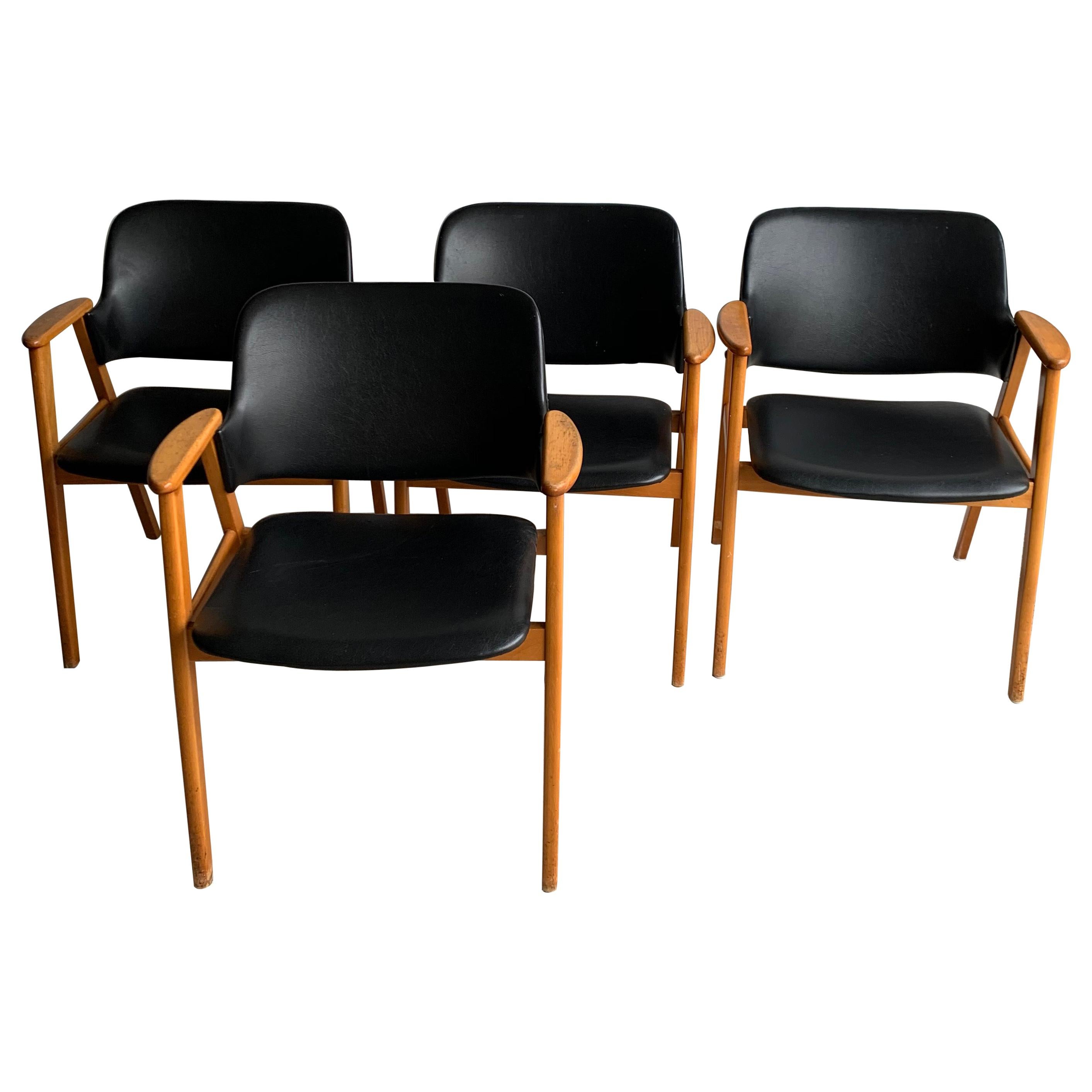 20th Century Black Birch Dining Chairs by Cees Braakman for Pastoe, 1950s