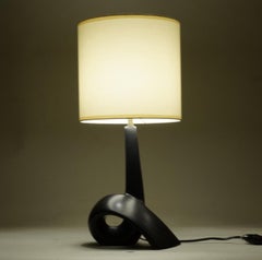 20th Century Black Ceramic Table Lamp