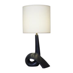 20th Century Black Ceramic Table Lamp