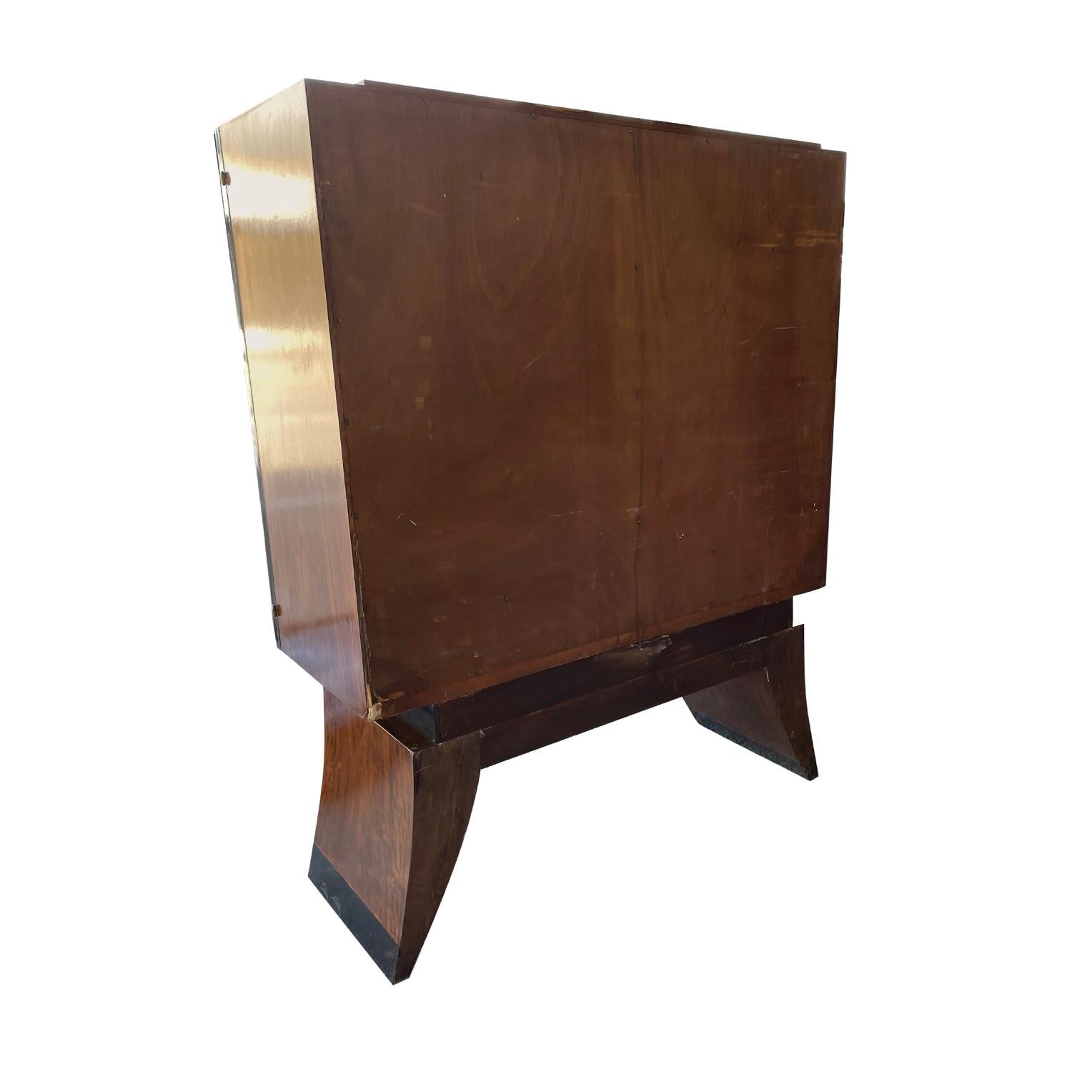 20th Century Black French Art Deco Ebonized Cabinet - Vintage Mahogany Cupboard For Sale 6