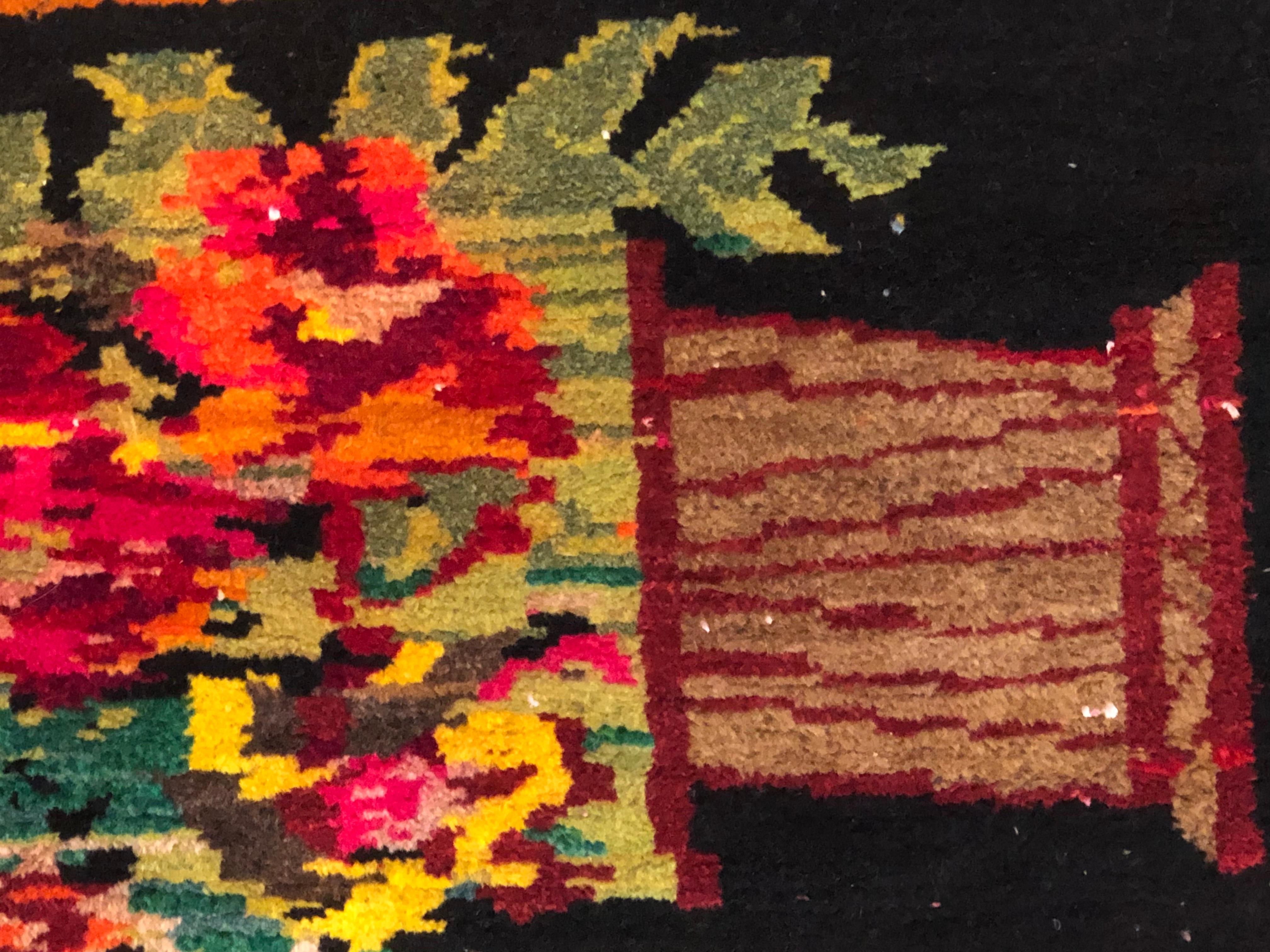 Tapis Karabagh noir « Garden and Brids » du 20ème siècle, vers 1920 en vente 6