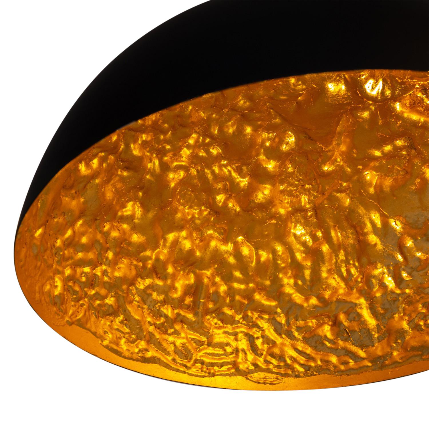 20th Century Black-Gold Italian Vintage Metal Ceiling Light by Catellani & Smith For Sale 6