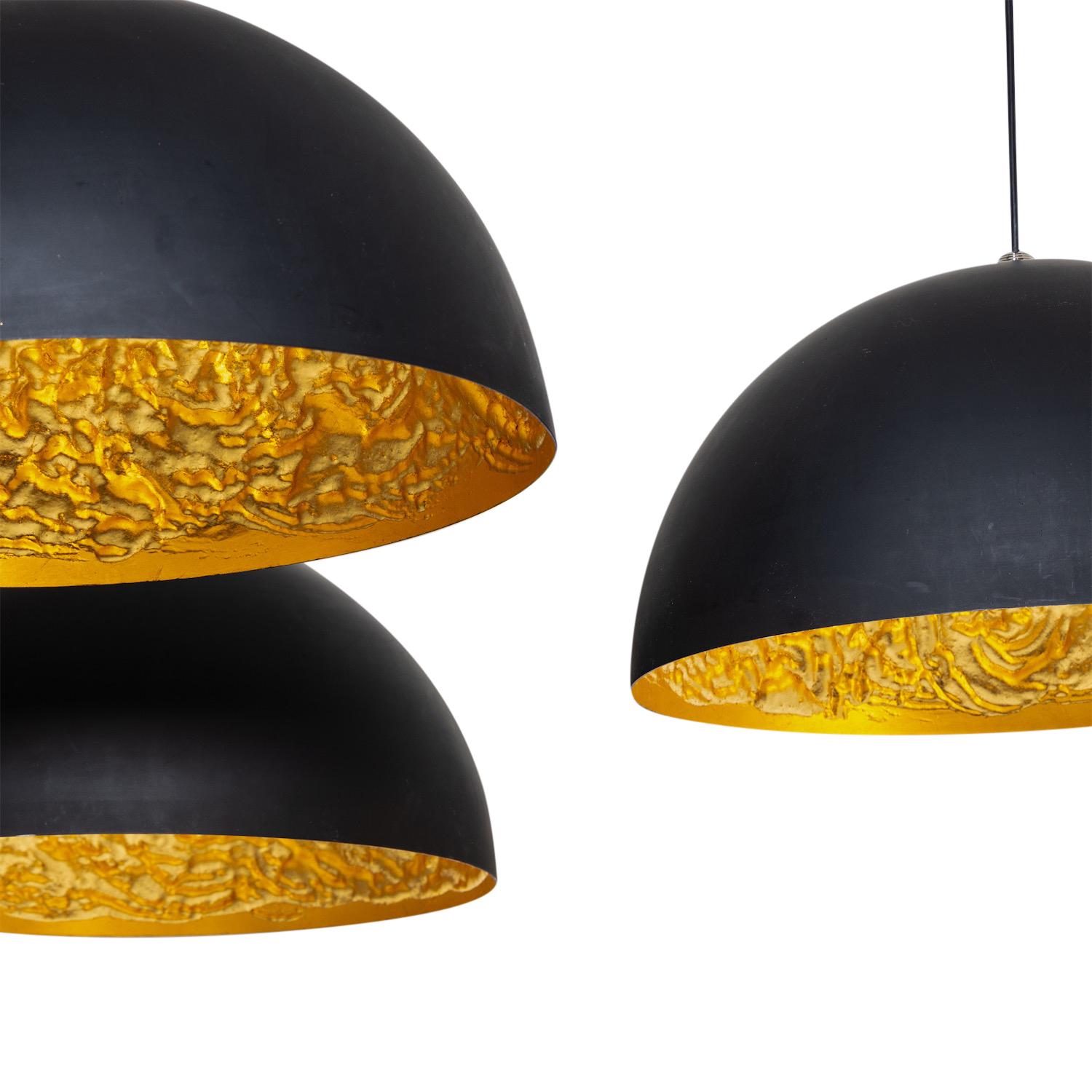 20th Century Black-Gold Italian Vintage Metal Ceiling Light by Catellani & Smith For Sale 1