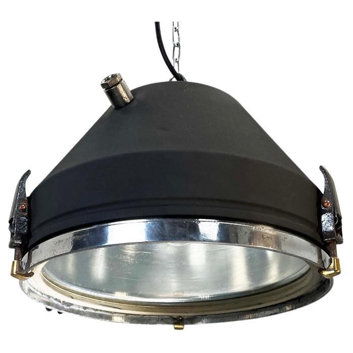 20th Century Black Industrial Iron Ceiling Light by Veb For Sale