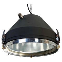 Retro 20th Century Black Industrial Iron Ceiling Light by Veb