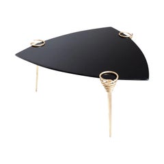 Mid-Century Modern Coffee Table by Toni Cordero, Black Wood, 1980