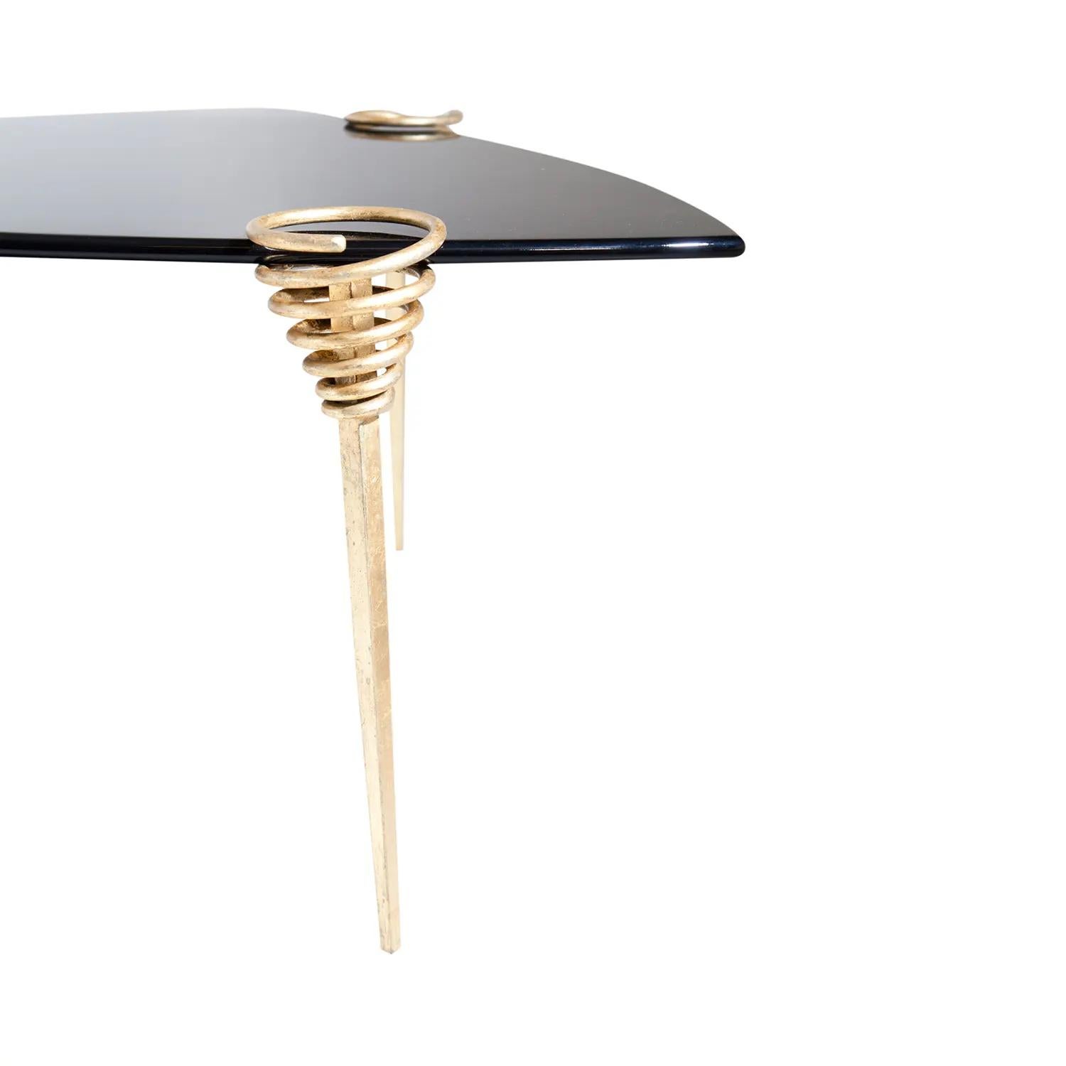Fait main Table basse, table de canapé italienne en métal noir du XXe siècle dans le style de Toni Corde en vente