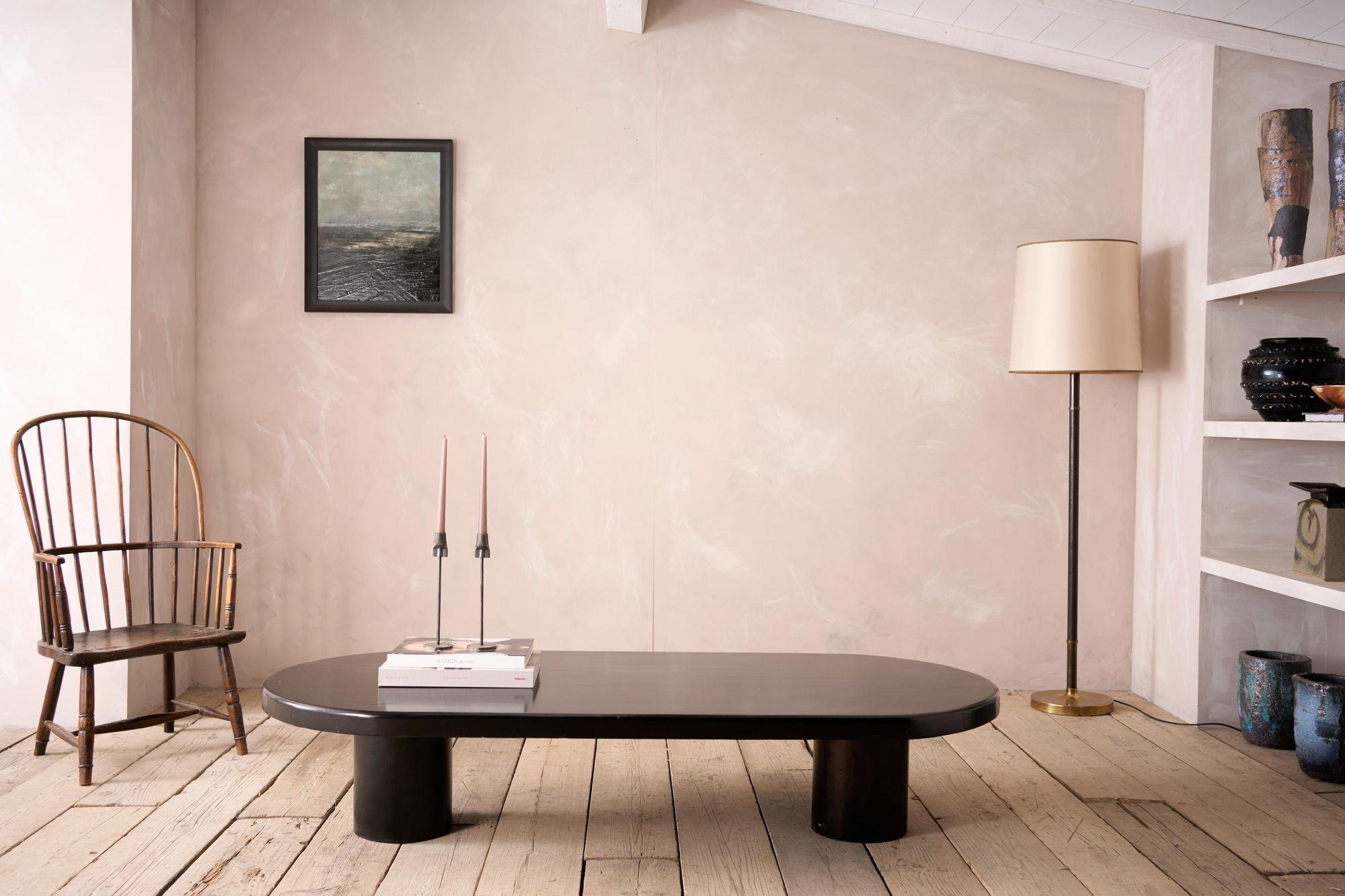20th century Black lacquer architect design coffee table In Excellent Condition For Sale In Malton, GB