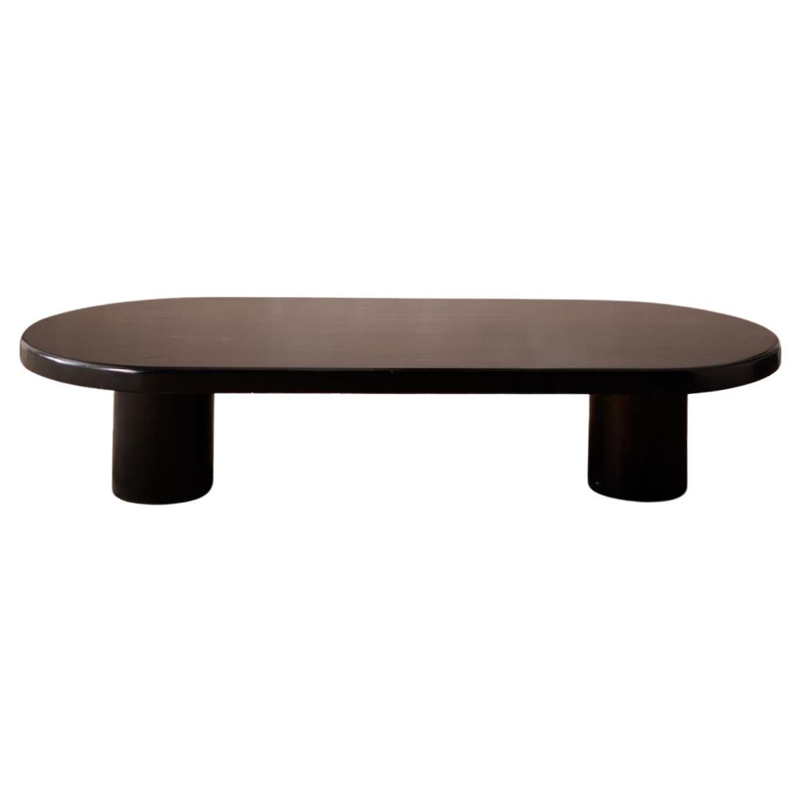 20th century Black lacquer architect design coffee table For Sale