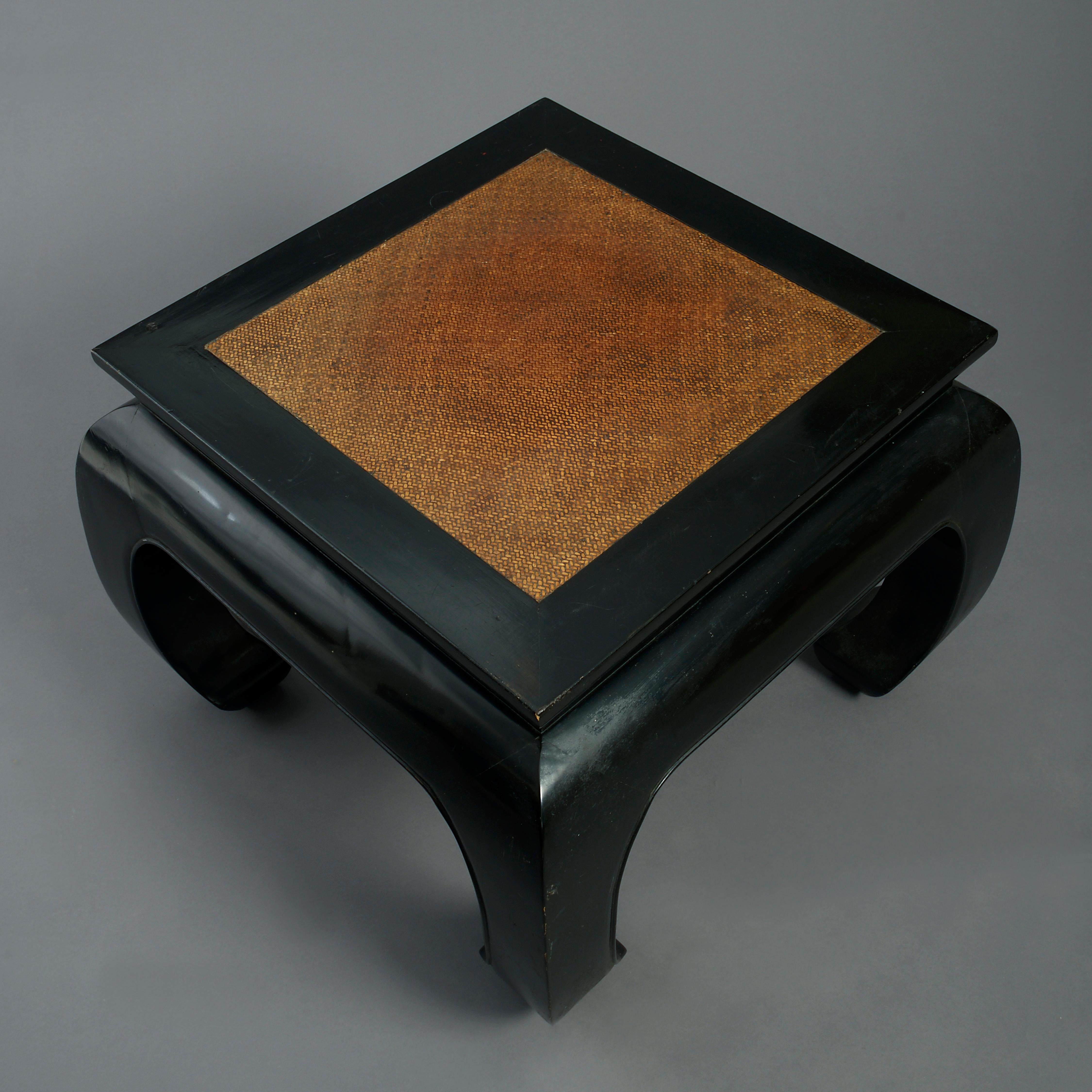 Chinese Export 20th Century Black Lacquer Low Table For Sale