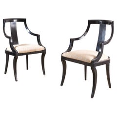 20th Century Black lacquered side chairs