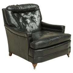 20th Century Black Leather Armchair by Bloomingdales