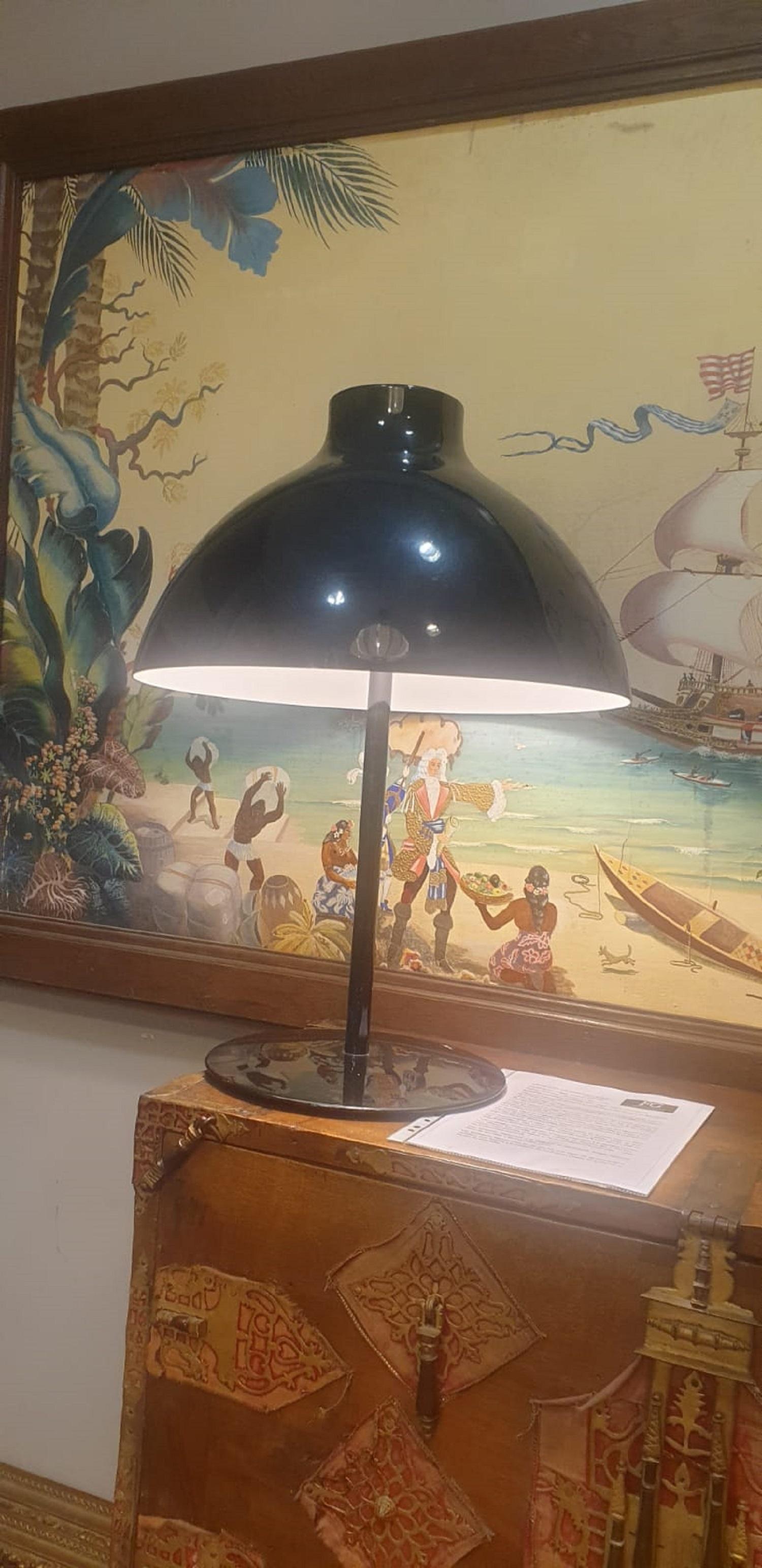 Late 20th Century 20th Century Black Metal Table Lamp For Sale