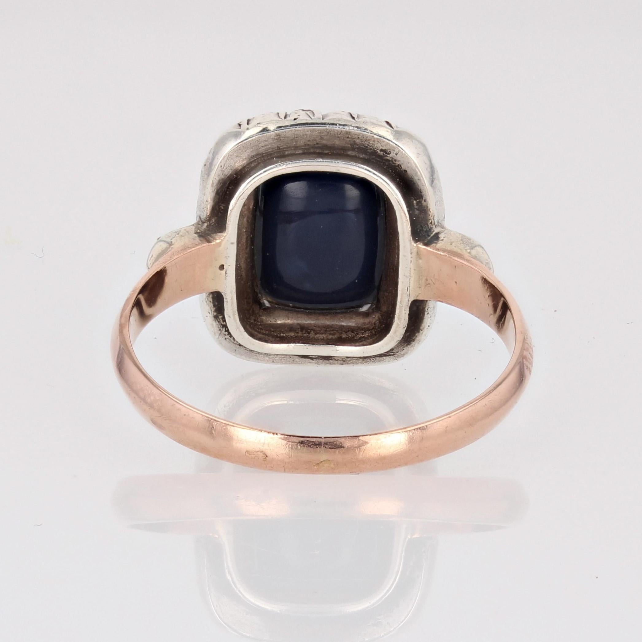 20th Century Black Opal Diamonds 18 Karat Rose Gold Ring 11