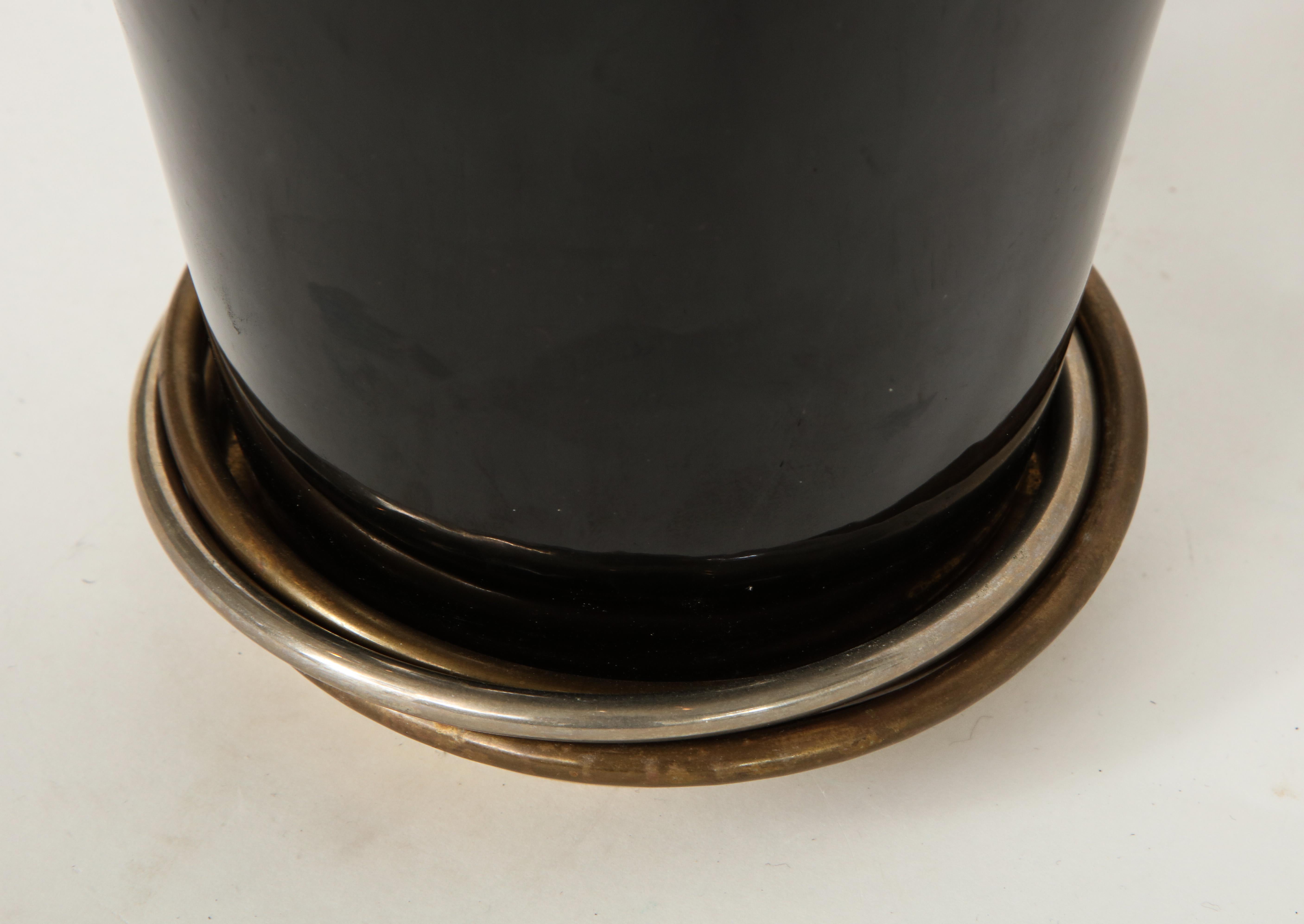 20th Century Black Porcelain Lamp For Sale 2