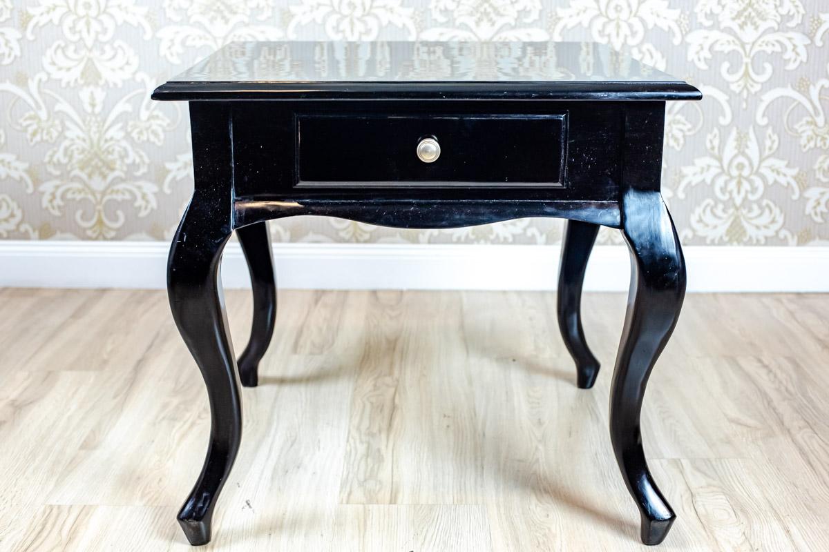 20th Century Black Side Table-Nightstand In Good Condition For Sale In Opole, PL