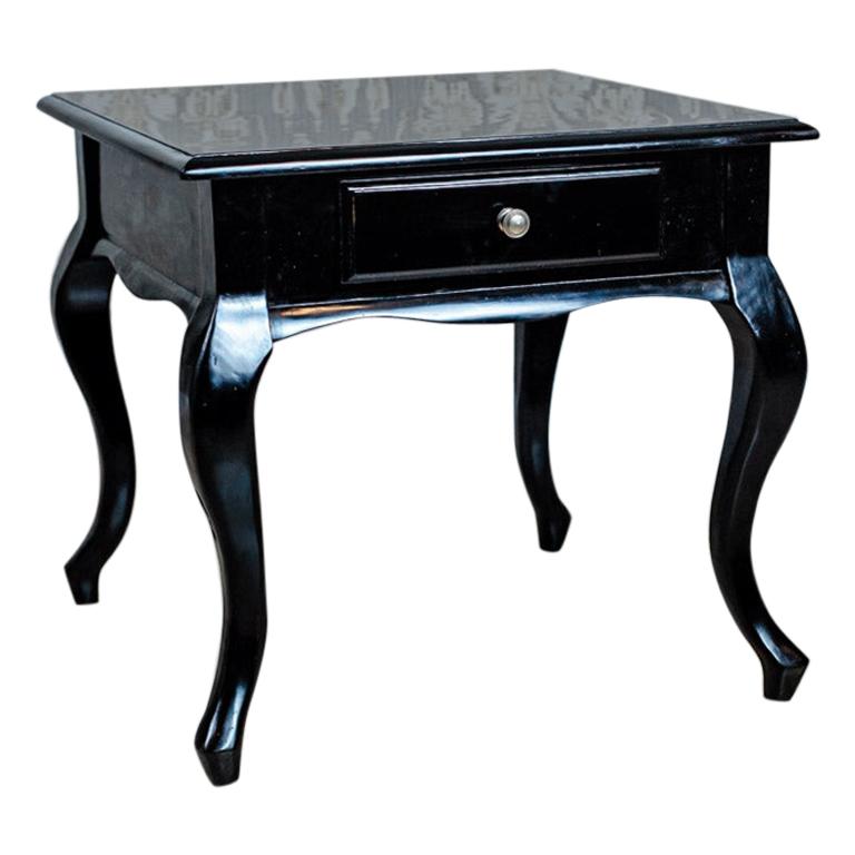 20th Century Black Side Table-Nightstand For Sale