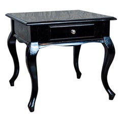 Antique 20th Century Black Side Table-Nightstand