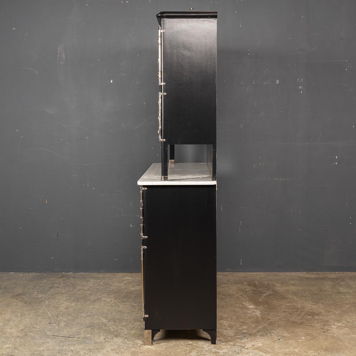 Italian 20th Century Black Standing Dentist Cabinet By Alessandro Weiss c.1950 For Sale