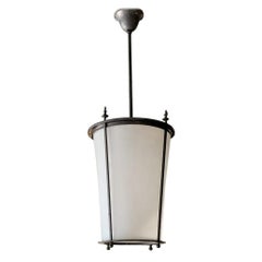 20th Century Black Swedish Hanging Metal Lantern, Scandinavian Ceiling Light