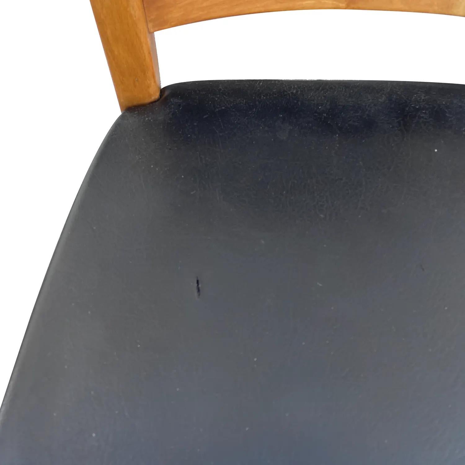 20th Century Black Swedish Set of Six Vintage Pearwood Dining Room Chairs 8