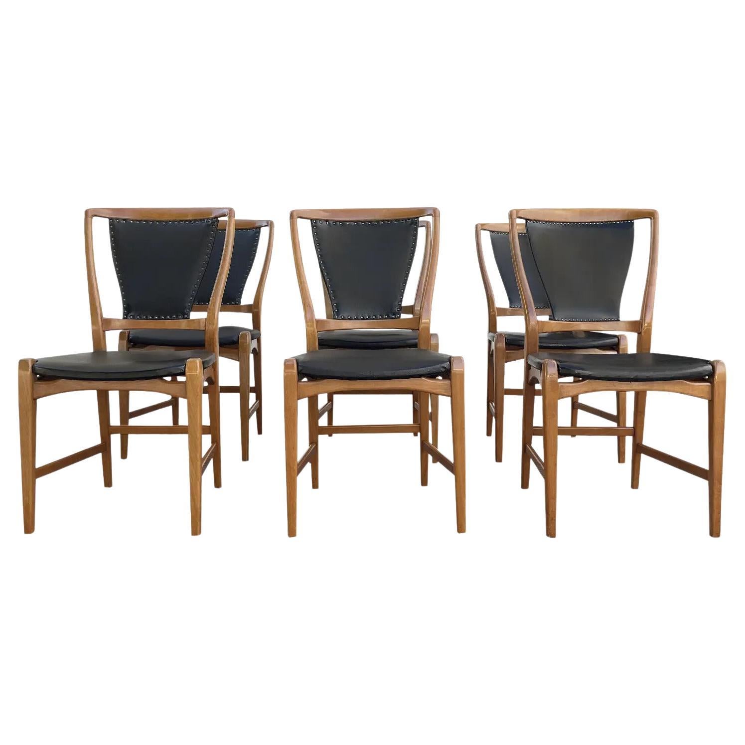 Set of 12 Black Lacquered JapaneseStyle Dining Room Chairs, Italy