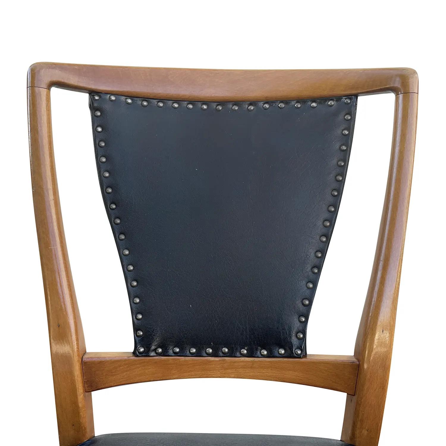 20th Century Black Swedish Set of Six Vintage Pearwood Dining Room Chairs For Sale 5