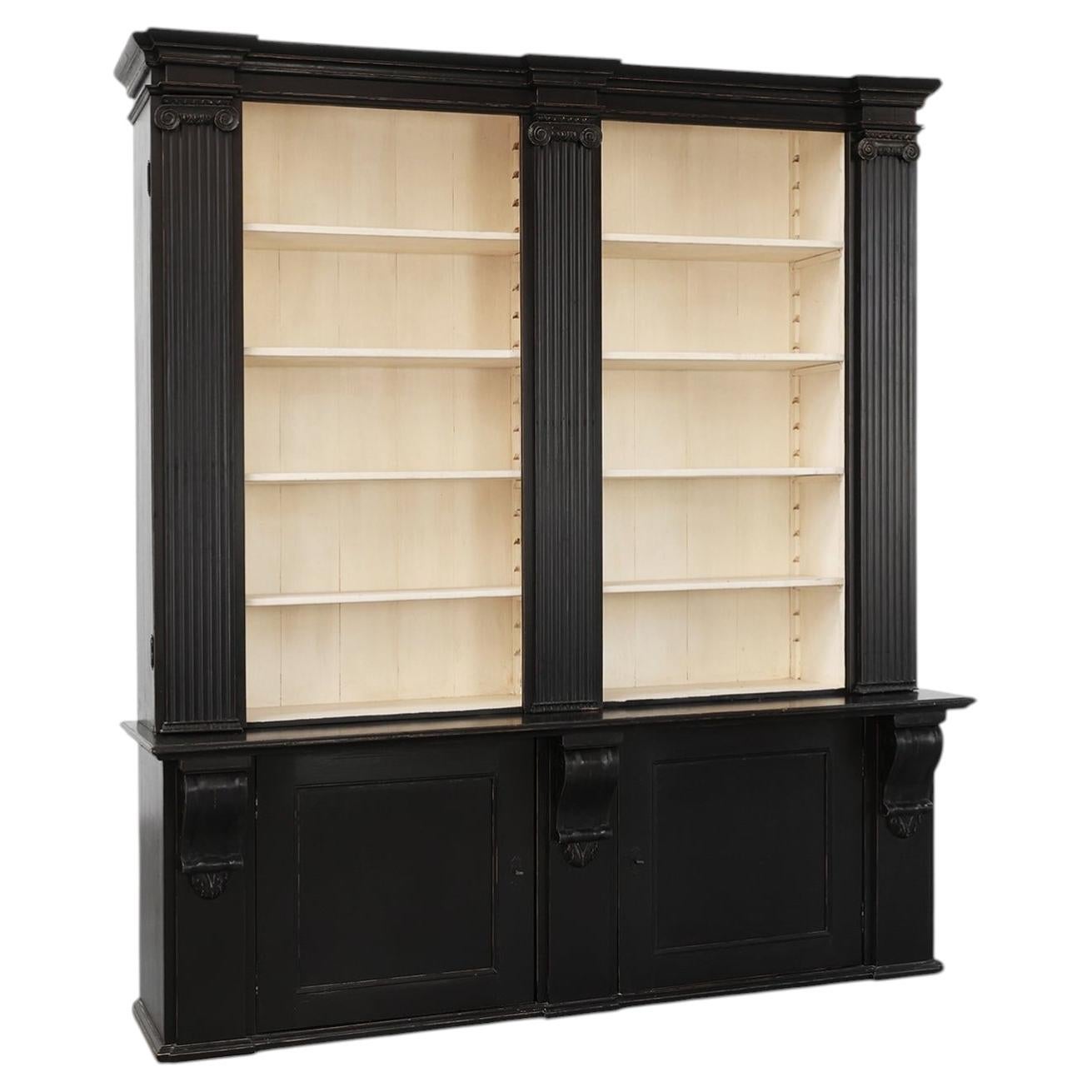 20th Century Black Tall Library Cabinet in MDF, United Kingdom