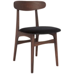 Silla de terciopelo negro del siglo XX, Rajmund Halas, Polonia, años 60