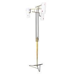 Lampada da terra in metallo vintage del XX secolo in bianco e nero di Biancardi and Jordan