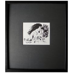 20th Century Black/White Lithograph by Marc Chagall Signed and Dated in Print